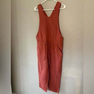 notPerfectLinen loose fit Linen Overalls / jumpsuit Moroccan Red size XS